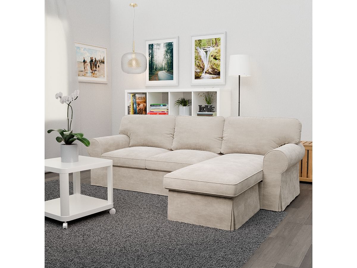 Чохол на диван ЕКТОРП 3-місний з шезлонгом