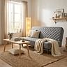 Cover for NYHAMN 3-seat sofa bed, quilted with diamonds - Gray L32, Photo 2