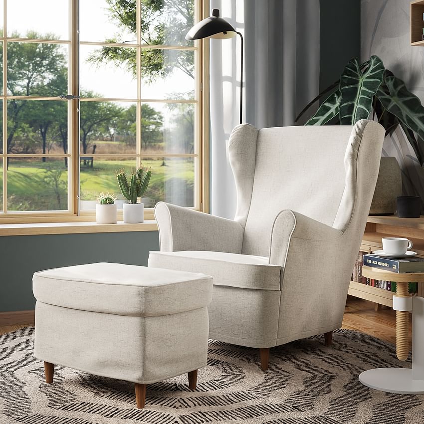 Cover for STRANDMON footstool - Beige A1