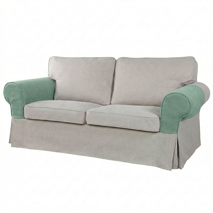 Housses d'accoudoirs pour canapé EKTORP, 2 places, non convertible, ancien et nouveau modèle (lot) - Pastel Mint P1