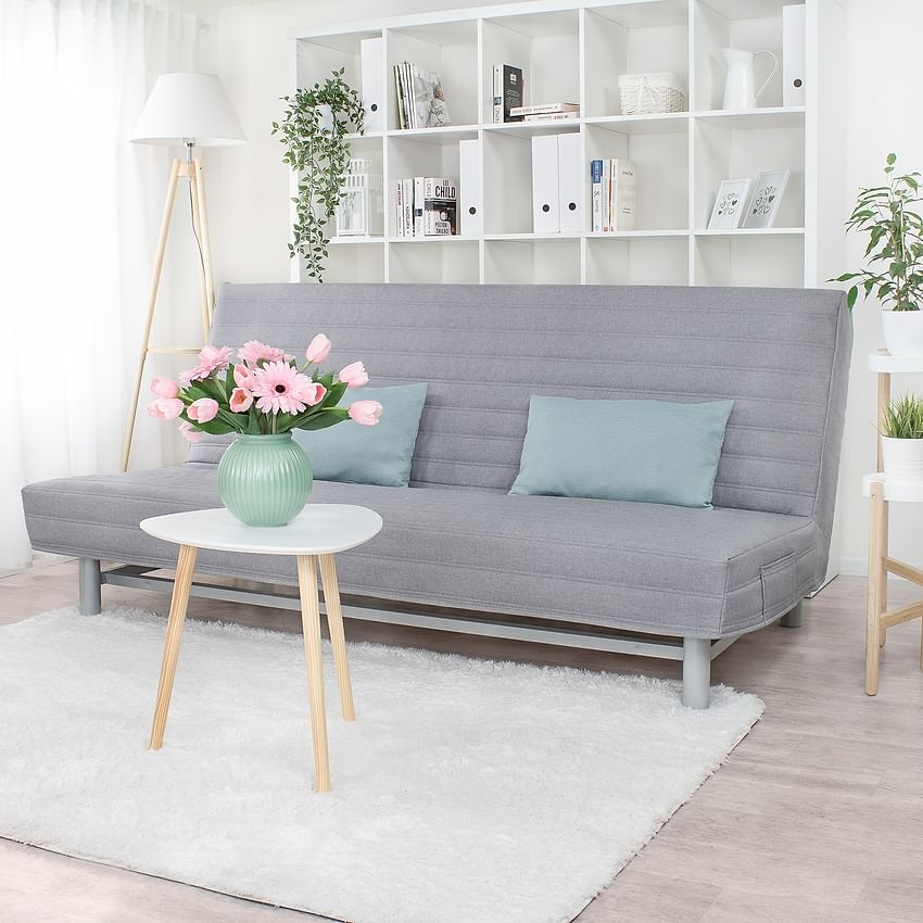 Чохол для 3-місного дивана-ліжка BEDDINGE, стьобаний у смужку - Gray L32