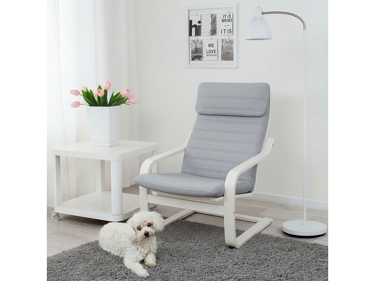 Чохол на подушку крісла POÄNG з клапаном і горизонтальними смугами