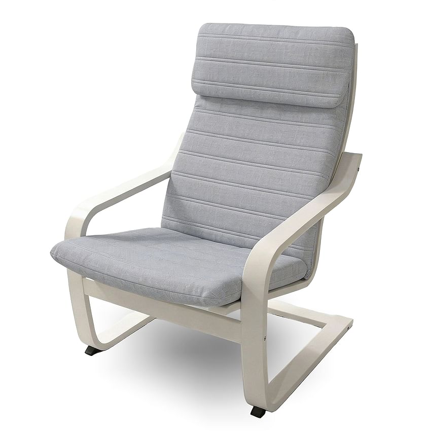 Чохол на подушку крісла POÄNG з клапаном і горизонтальними смугами - Light gray L31