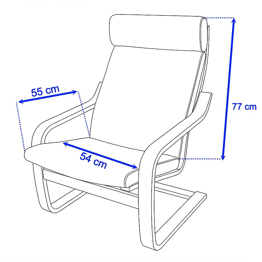 Housse pour fauteuil POÄNG avec appuie-tête cousu - Beige A1