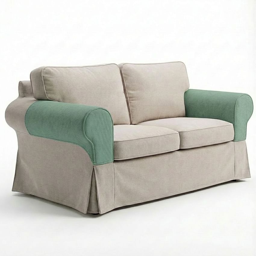 Чохли на підлокітники на диван ЕКТОРП 2-місний не розкладний старий і новий модель (комплект) - Pastel Mint P1