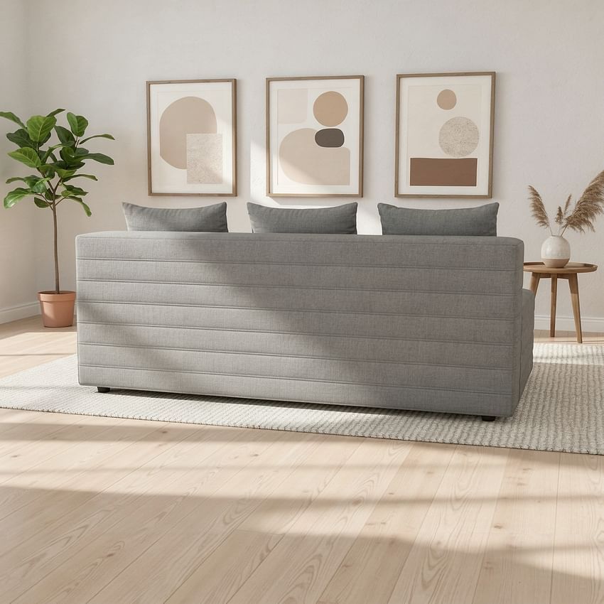 ASARUM sofa cover, quilted with stripes - Beige L25