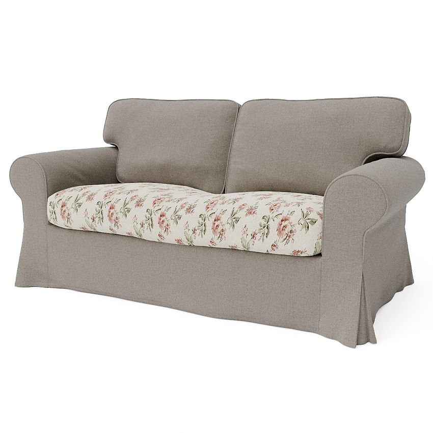 Couvre-lit pour canapé EKTORP 2 places - Rose flower on beige background R16