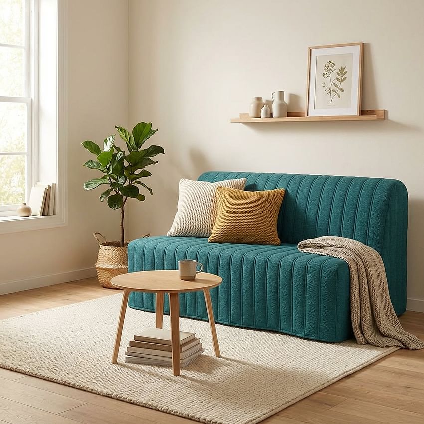 LYCKSELE kanapéhuzat, csíkokkal steppelt - Beige L25