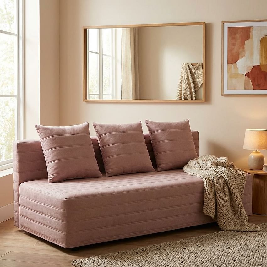 ASARUM sofa cover, quilted with stripes - Beige L25