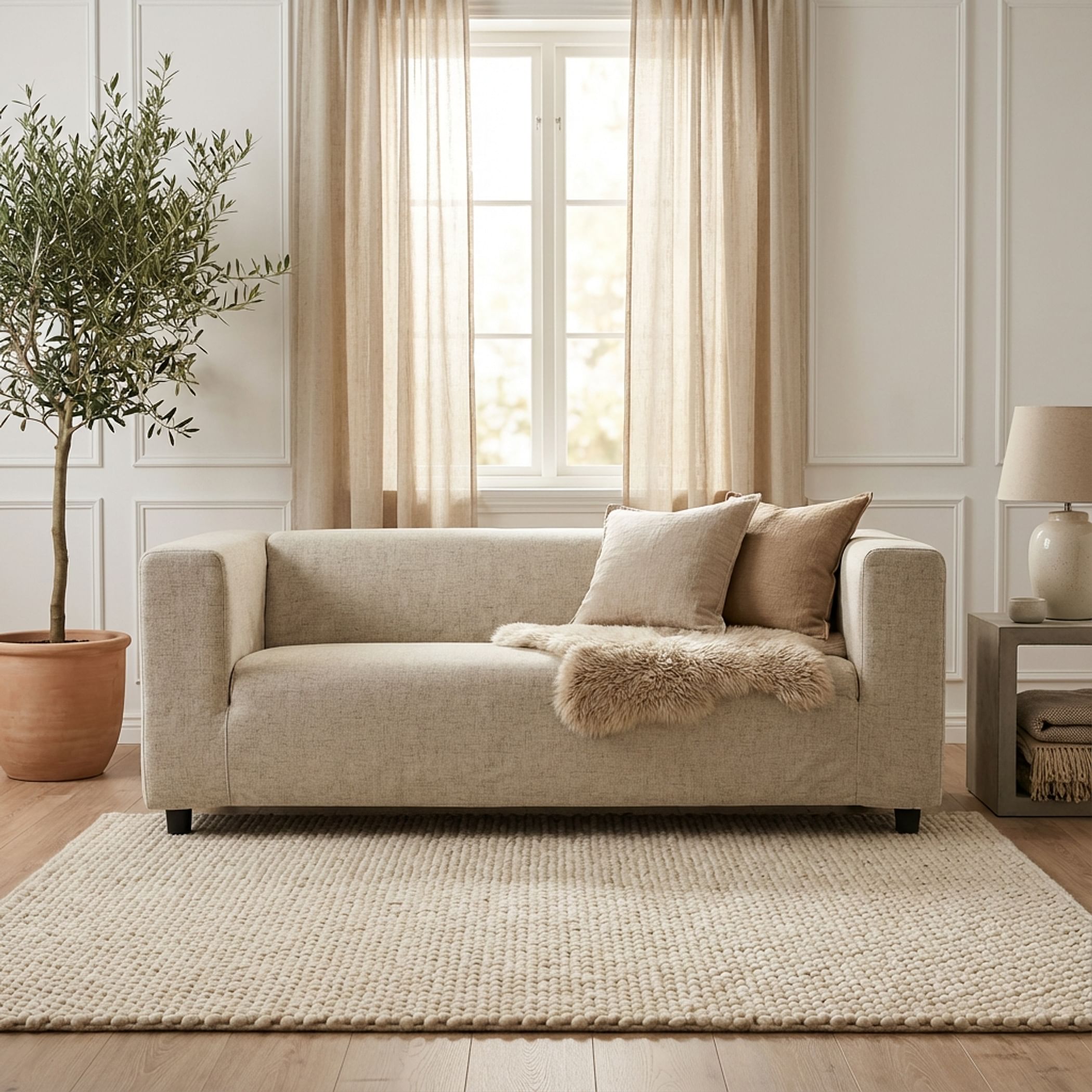 Housse pour canapé 2 places KLIPPAN - Beige A1