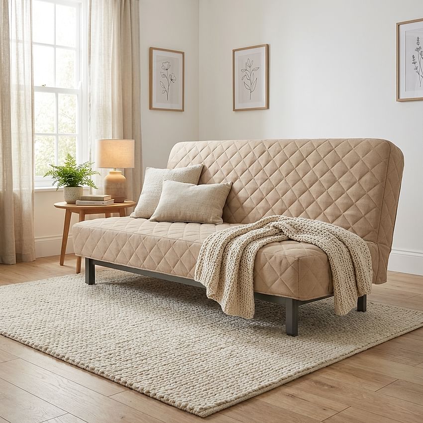 Cover for NYHAMN 3-seat sofa bed, quilted with diamonds - Gray L32