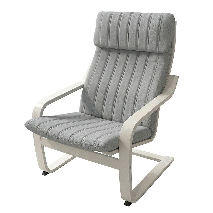 Pokrycie fotela POÄNG z klapą w pionowe pasy - Light gray L31