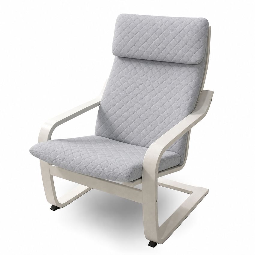 Чохол для крісла POÄNG з клапаном, стьобаний - Light gray L31
