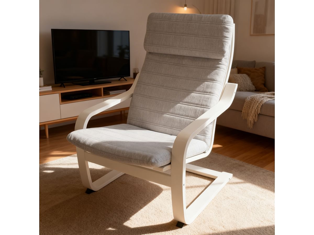 Чохол на подушку крісла POÄNG з клапаном і горизонтальними смугами