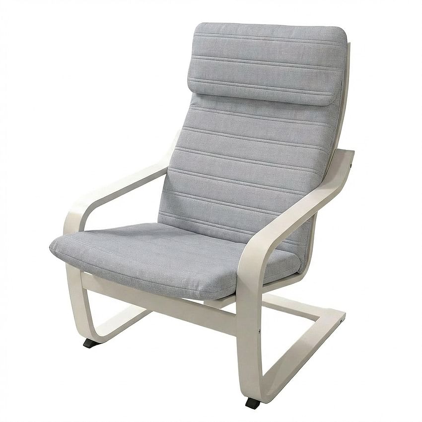 POÄNG tugitooli padjakate horisontaalsete triipudega klapiga - Light gray L31