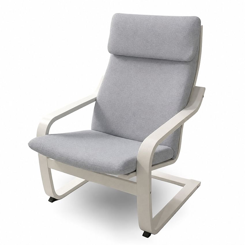 Чохол для крісла POÄNG з клапаном, гладкий - Light gray A23