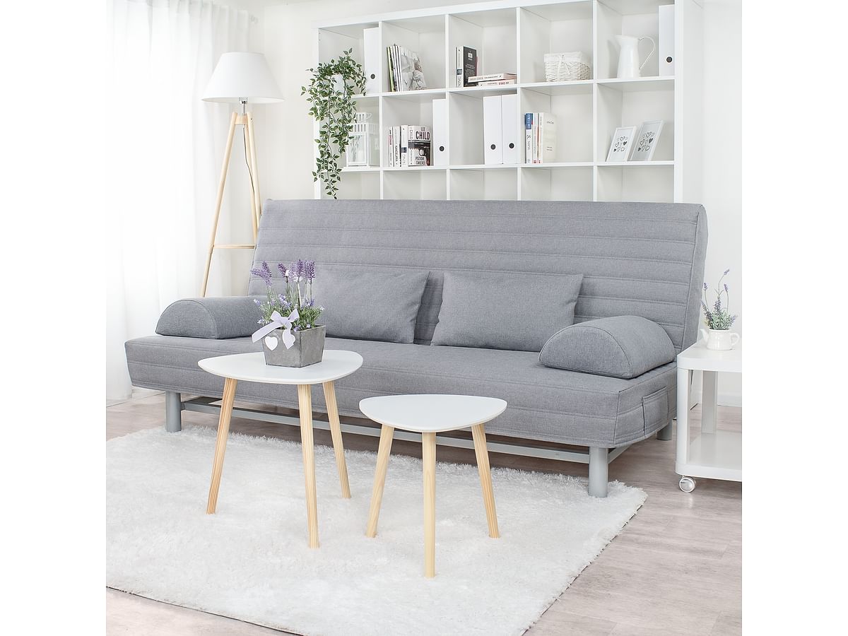 Cover for BEDDINGE 3-seat sofa bed, quilted with stripes