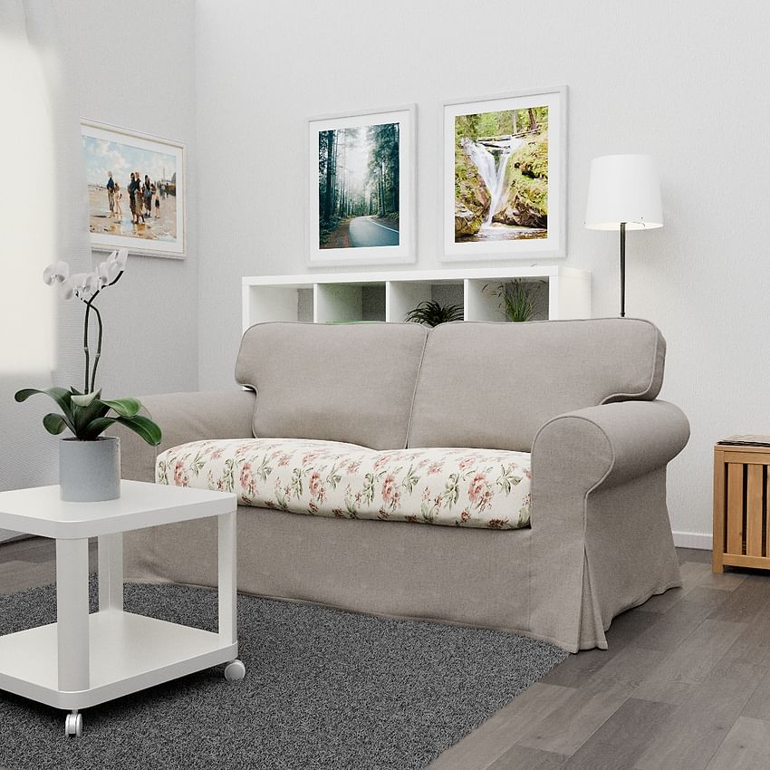 Чохол на диван ЕКТОРП 2-місний - Rose flower on beige background R16