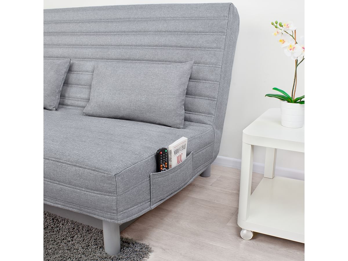 Cover for BEDDINGE 3-seat sofa bed, quilted with stripes