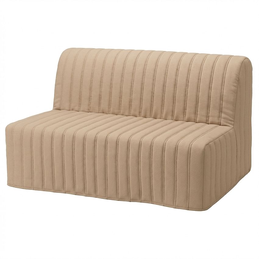 LYCKSELE sofa cover, quilted with stripes - Dark beige H2