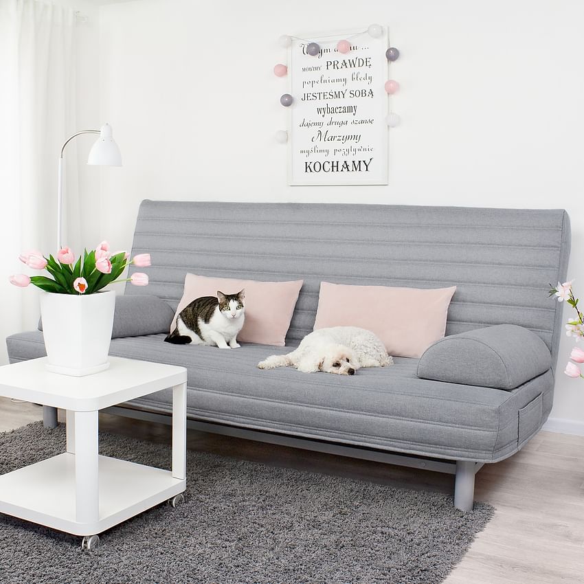 Чохол для 3-місного дивана-ліжка BEDDINGE, стьобаний у смужку - Gray L32