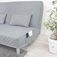Cover for BEDDINGE 3-seat sofa bed, quilted with diamonds - Gray L32, Photo 2