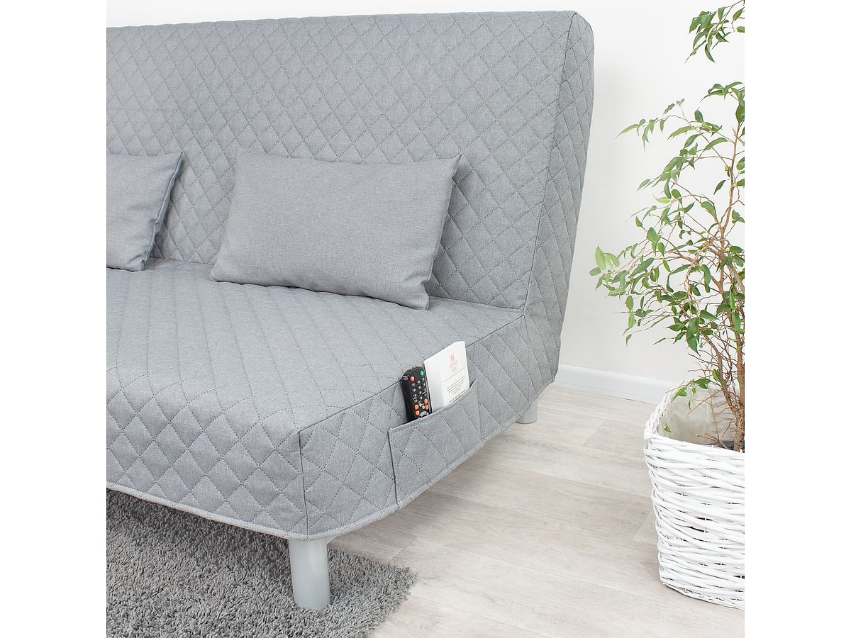 Cover for BEDDINGE 3-seat sofa bed, quilted with diamonds