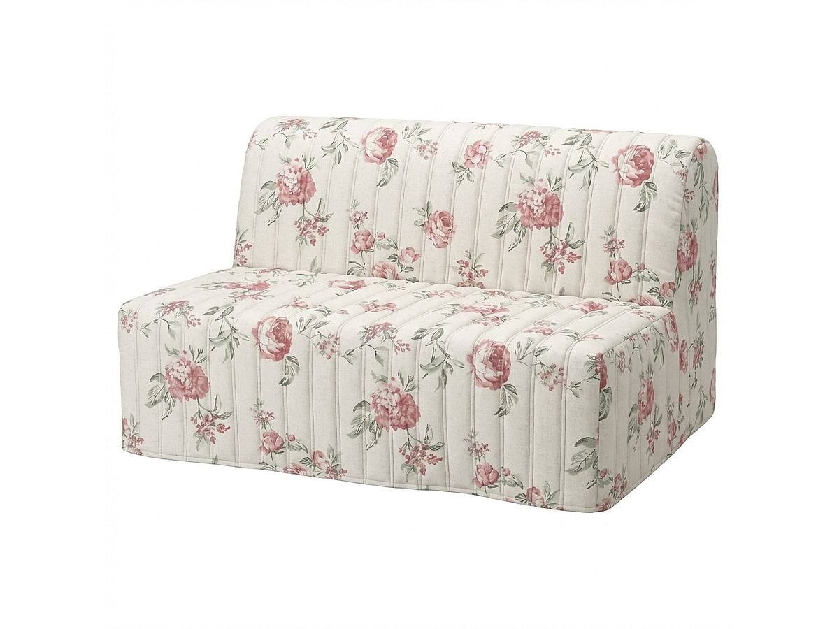 LYCKSELE sofa cover, quilted with stripes