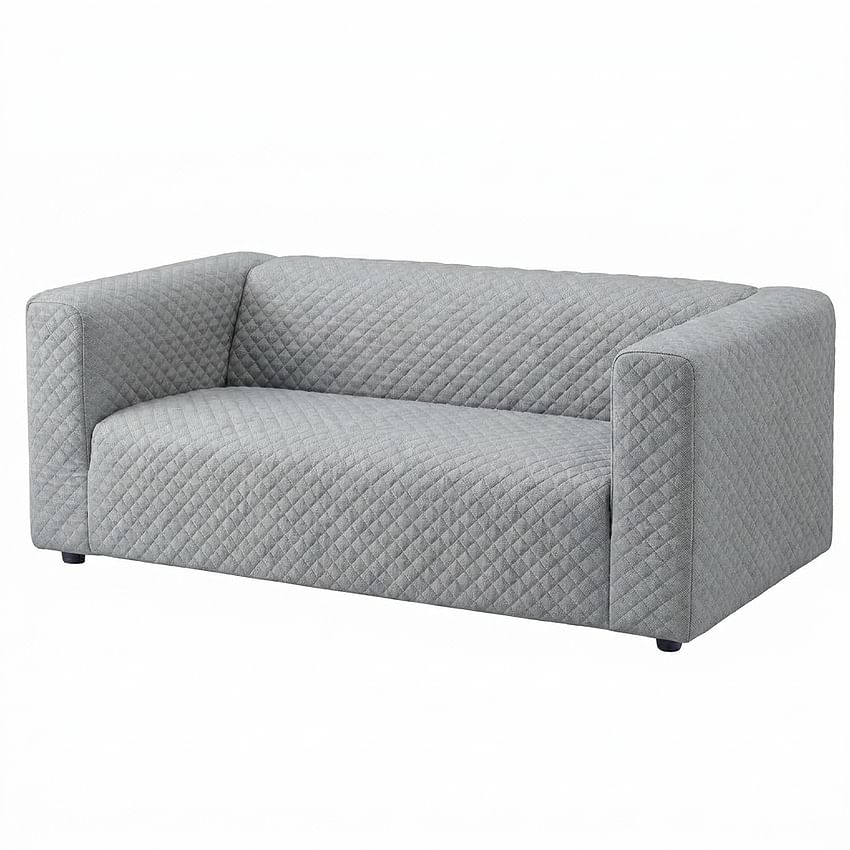 Betræk til KLIPPAN sofa, 2-personers, quiltet i tern - Light gray L31