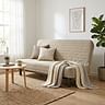 Cover for NYHAMN sofa bed, stripe quilted - Gray L32, Photo 3