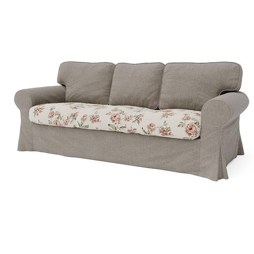 Κάλυμμα καναπέ EKTORP, 3 θέσεων - Rose flower on beige background R16