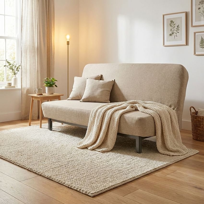 NYHAMN hoes voor slaapbank, glad - Gray A15