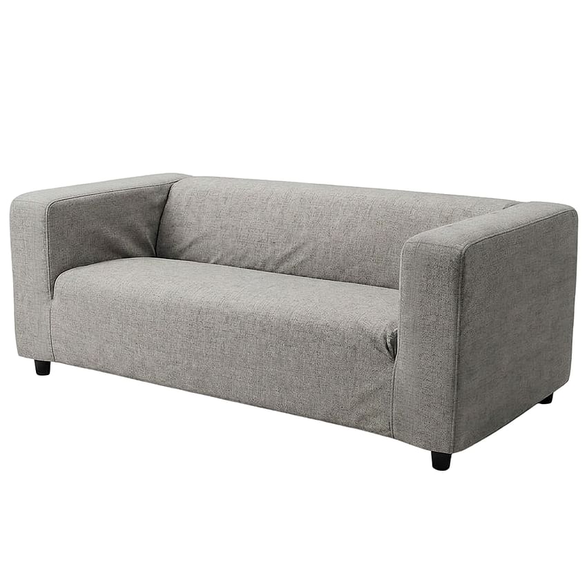 Sofabezug KLIPPAN, 2-Sitzer, Schlafsofa, glatter Stoff - Beige A1
