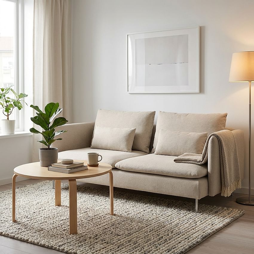 Navlaka za sofu SÖDERHAMN, trosjed, koja se ne razvlači - Beige A1