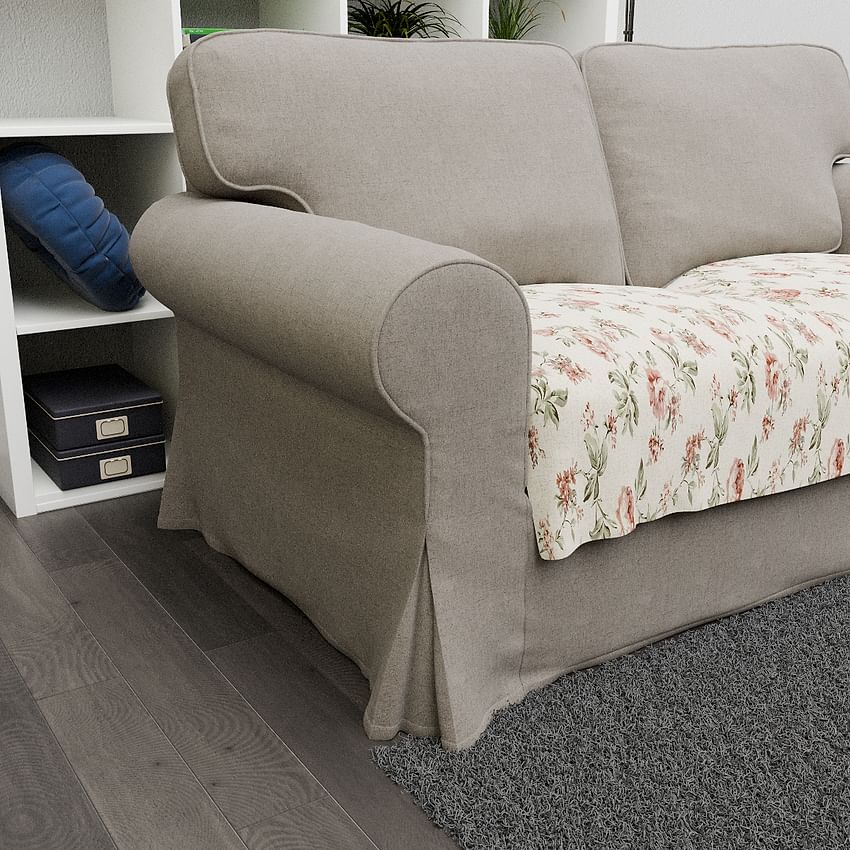 Чохол на диван ЕКТОРП 2-місний - Rose flower on beige background R16