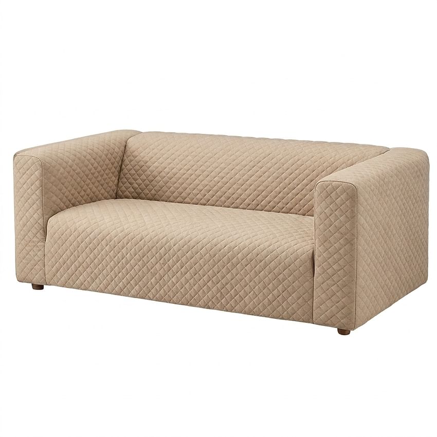 Housse de canapé KLIPPAN, 2 places, matelassée en losanges - Dark beige H2