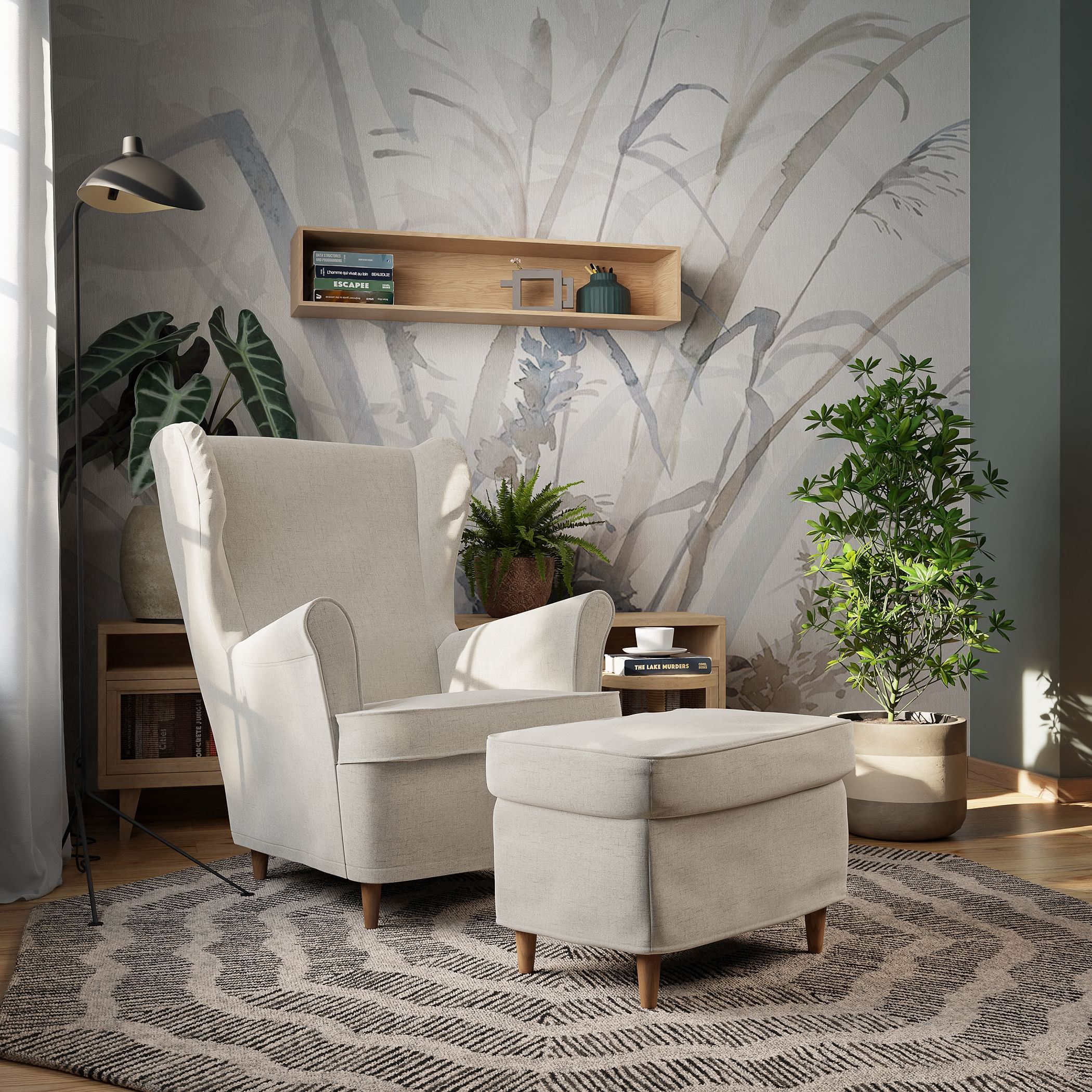 Cover for STRANDMON armchair - Beige A1